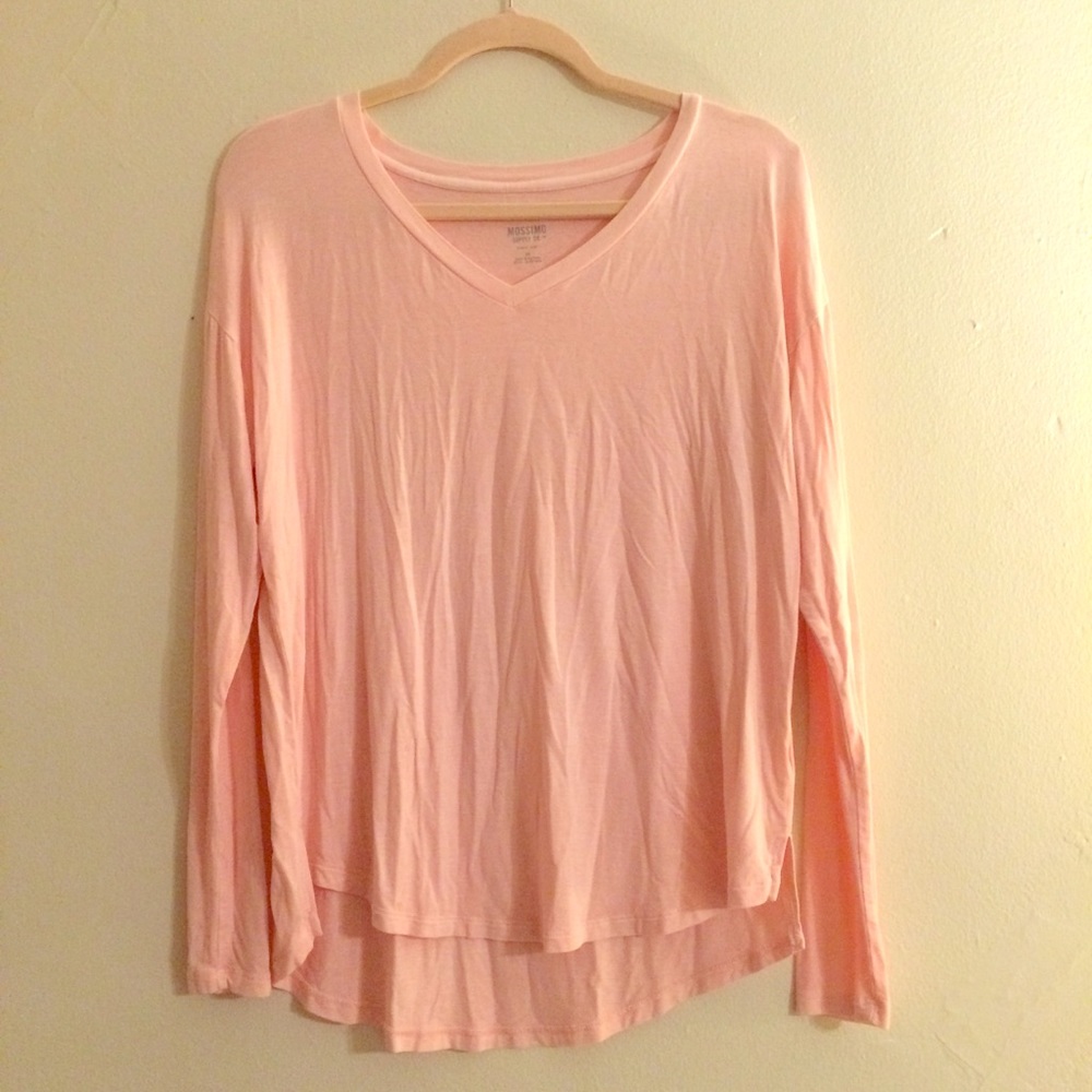 Mossimo | Light Pink Long Sleeve Soft Jersey Knit Lounge Pajama Tee Size XS